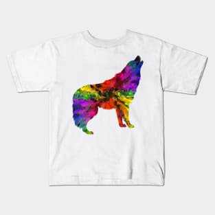 Cubism Wolf Silhouette Kids T-Shirt